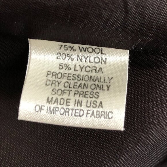 VINTAGE - TAMOTSU Wool Blend Brown Longline Button Front Blazer - Size 18W - Picture 4 of 4